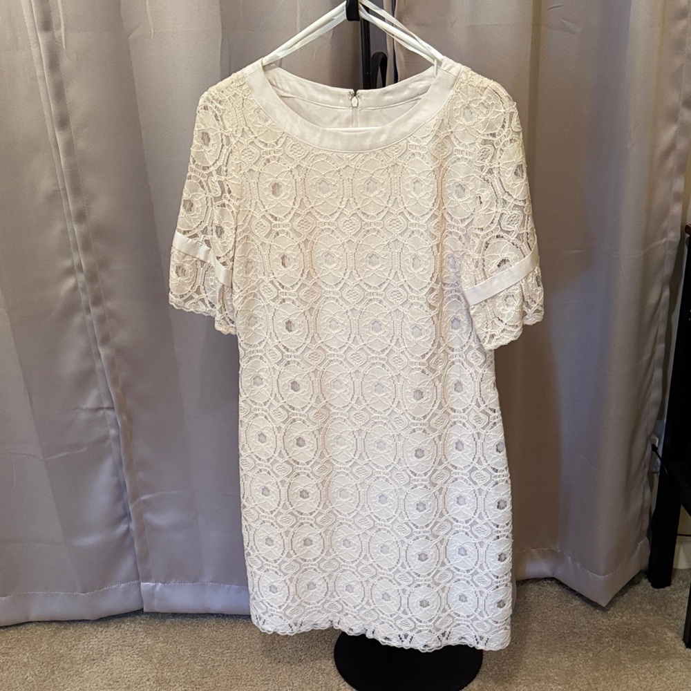 Liz Claiborne Cream Lace Mini Dress